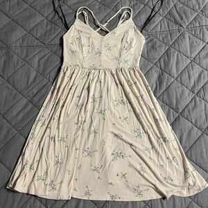 Forever 21 Light Pink Floral Adjustable Strap Midi Dress